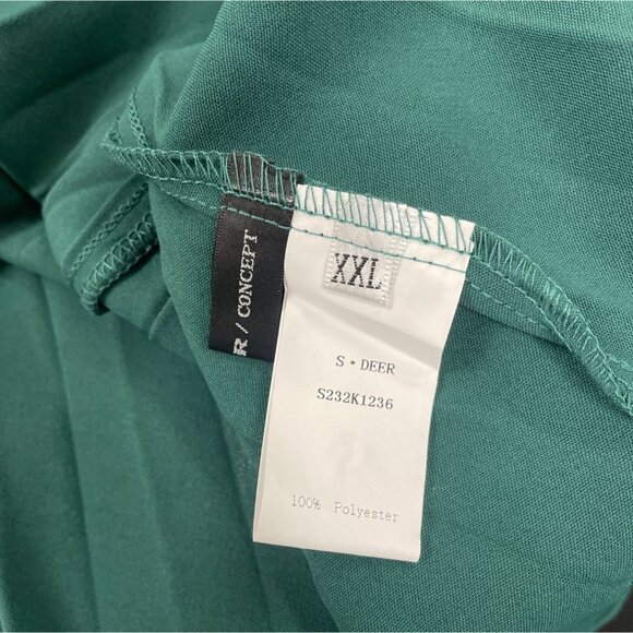 S-Deer Women’s Teal Pleated Maxi Blousson Dress with Long Sleeves Size XXL - Picture 6 of 7